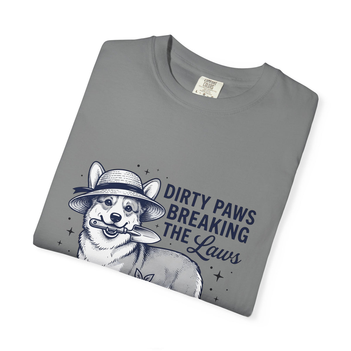 Corgi Canine T-Shirt Dog Horticulture Gift Women Old School T-Shirt Dog T-Shirt Dog Fan Puppy T-Shirt Gardening Graphic Outline Hand Shovel T-Shirt