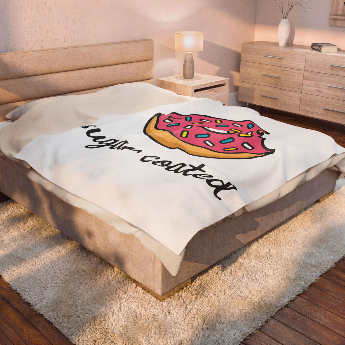 Donut Drawing Blanket Desserts Cuisine Gift Women Charming Blanket Doughnut Blanket Pastry Fan Cartoon Blanket Food Graphic Animation Candy Blanket