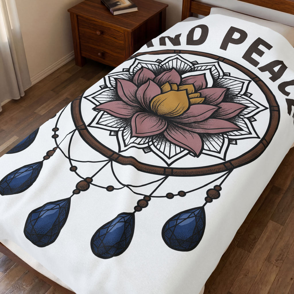 Lotus Dreamcatcher Blanket Boho Chic Meditation Gift Women Geometric Blanket Dreamcatcher Blanket Bohemian Enthusiast Geometric Blanket Mindfulness