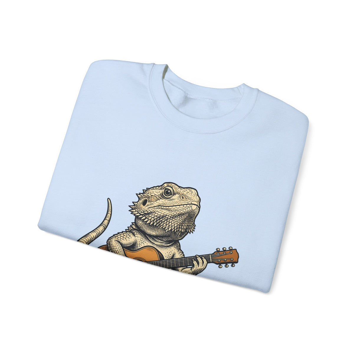Bearded Lizard Guitar Sweatshirt Boho Chic Gear Gift Women Cartoon Sweatshirt Bearded Dragon Sweatshirt Bohemian Fan Comic Sweatshirt Equipment Graphic Hand