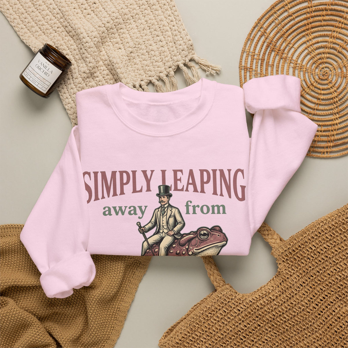 Man Riding Toad Sweatshirt Funny Animal Gift Women Vintage Sweatshirt Rider Sweatshirt Humor Fan Retro Illustration Graphic Retro Top Hat Sweatshirt