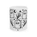 Grave Marker Design Mug Halloween Spooky Gift Women Ghostly Mug Tombstone Mug Horror Fan Macabre Mug Creepy