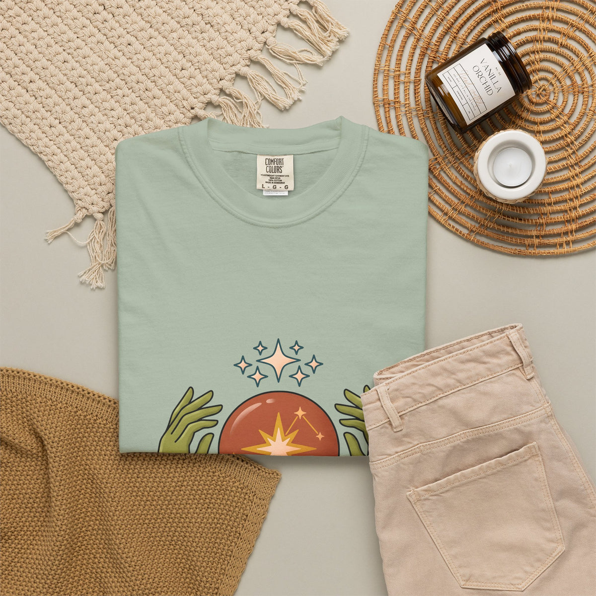 Crystal Ball T-Shirt Boho Chic Astrology Gift Women Mystical T-Shirt Oracle Glass T-Shirt Bohemian Enthusiast Esoteric Graphic Astrology