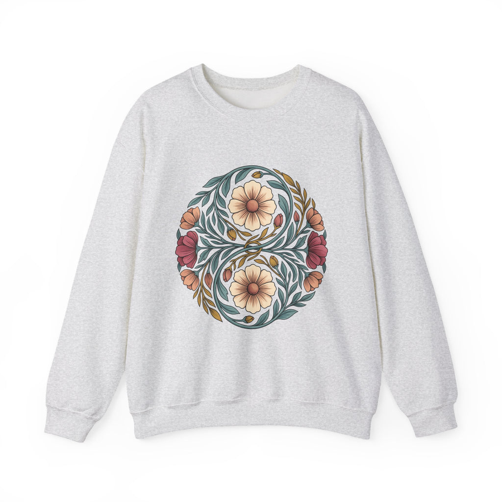 Floral Mandala Sweatshirt St. Valentine's Day Botanical Gift Women Boho Sweatshirt Mandala Sweatshirt Valentine Fan Hippie Sweatshirt Floral Graphic Vintage