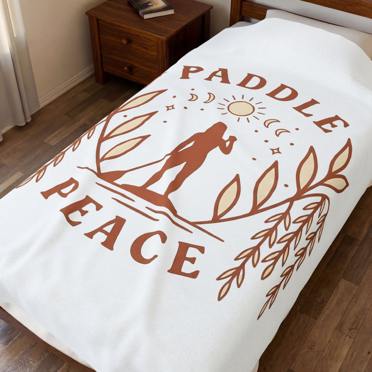Sup Rider Blanket Sports Environment Gift Women Ethnic Blanket Paddleboarder Blanket Athlete Fan Eco Graphic Sleek Botanical Blanket
