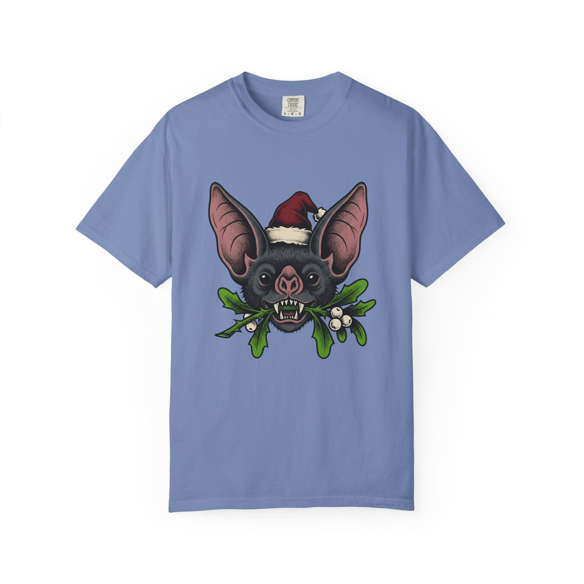 Bat Christmas Hat T-Shirt Christmas Alternative Gift Women Traditional T-Shirt Santa Hat T-Shirt Xmas Fan Vintage T-Shirt Gothic Graphic Retro