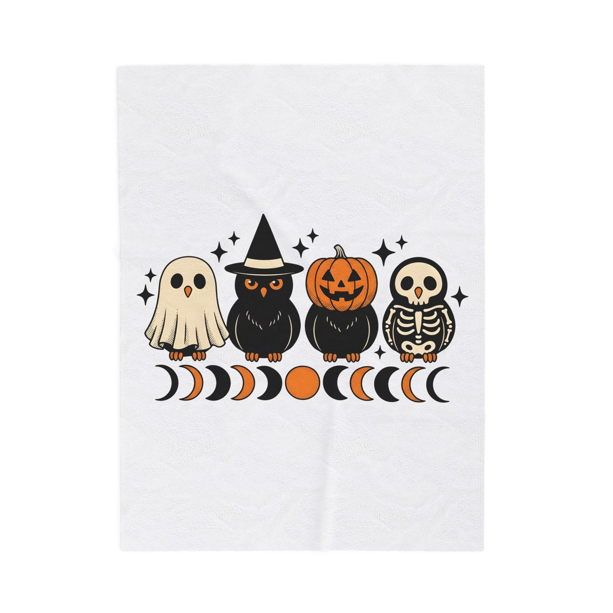 Owl Disguise Halloween Haunted Gift Animated Hoot Owl Horror Fan Cartoony Spooky Classic Moon Blanket