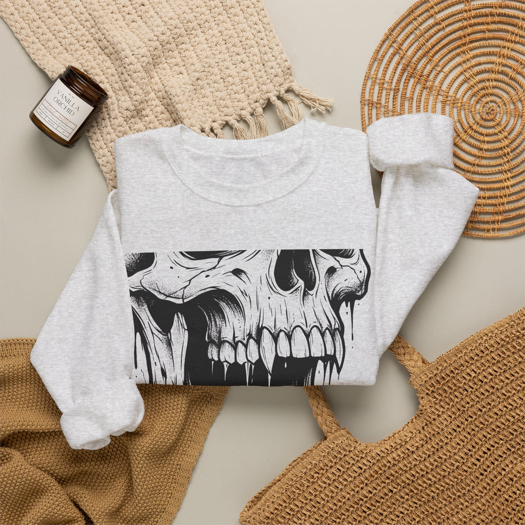 Skull Art Sweatshirt Gothic Fright Gift Women Macabre Sweatshirt Skull T-Sh