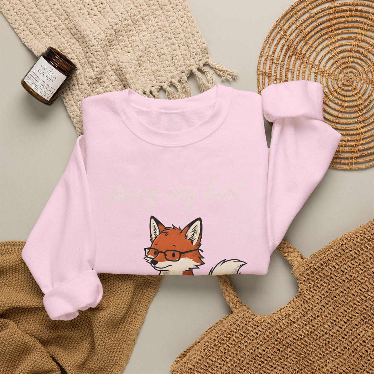 Fox Glasses Sweatshirt Teacher Animal Gift Women Cute Sweatshirt Spectacles Sweatshirt Educator Enthusiast Adorable Sweatshirt Wildlife Graphic Hand Drawn