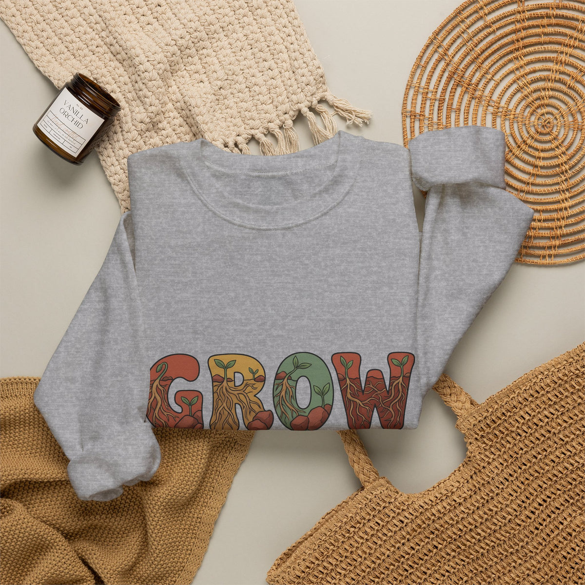 Plant Root Boho Chic Outdoors Gift Sketch Root System Bohemian Enthusiast Drawing Sweatshirt