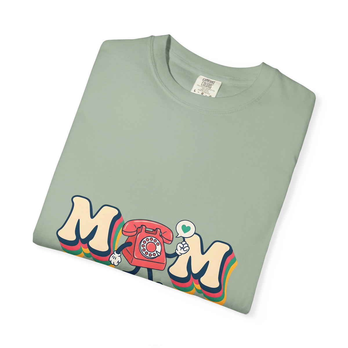 Vintage Phone T-Shirt Moms Relatives Gift Women Comic T-Shirt Old Phone T-Shirt Mother Fan Cartoon T-Shirt Family Graphic Classic Love Symbol