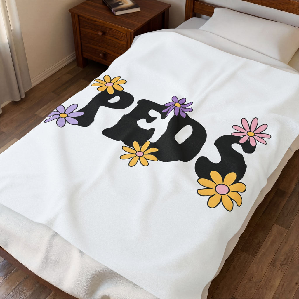 Blossom Lettering Blanket Nurses School Gift Women Hippie Blanket Typography Blanket Nurse Enthusiast Bohemian Blanket Education Graphic Classic