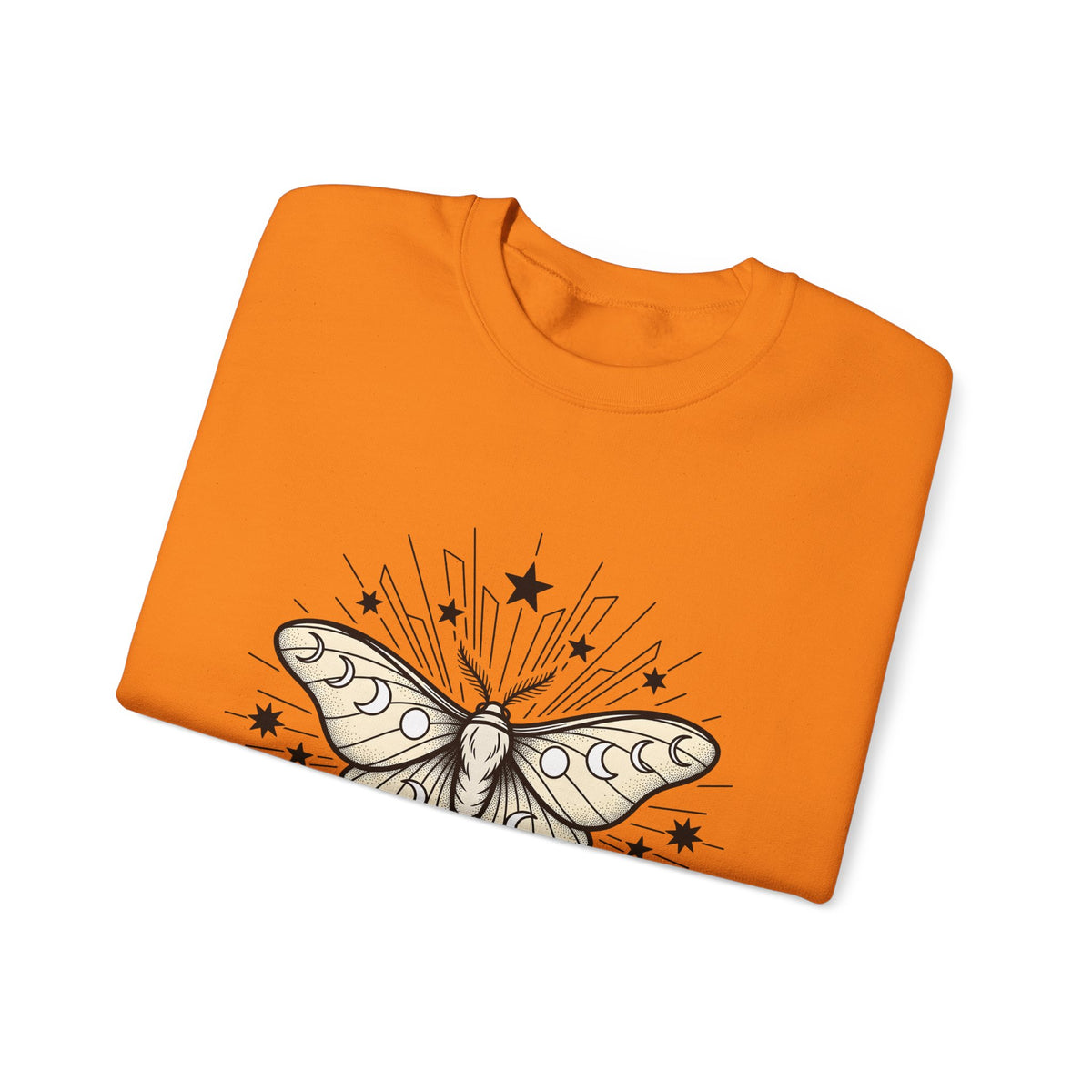 Luna Moth Sweatshirt Boho Chic Zodiac Gift Women Outline Sweatshirt Actias Luna Sweatshirt Hippie Fan Hand Drawn Sweatshirt Astrology Graphic Retro Star Shapes