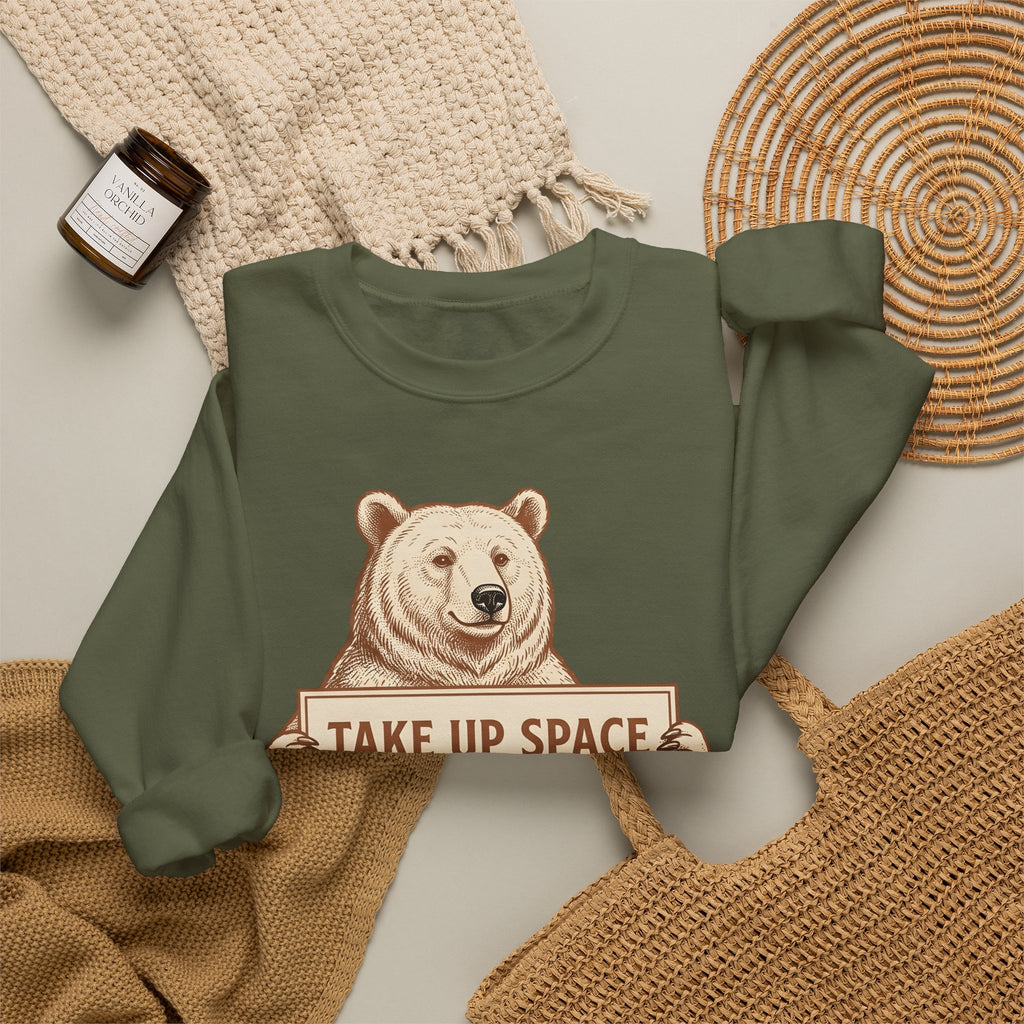 Bear Bear Animal Gift Vintage Grizzly Bear Fan Ursine Wildlife Hand Drawn Sign Sweatshirt