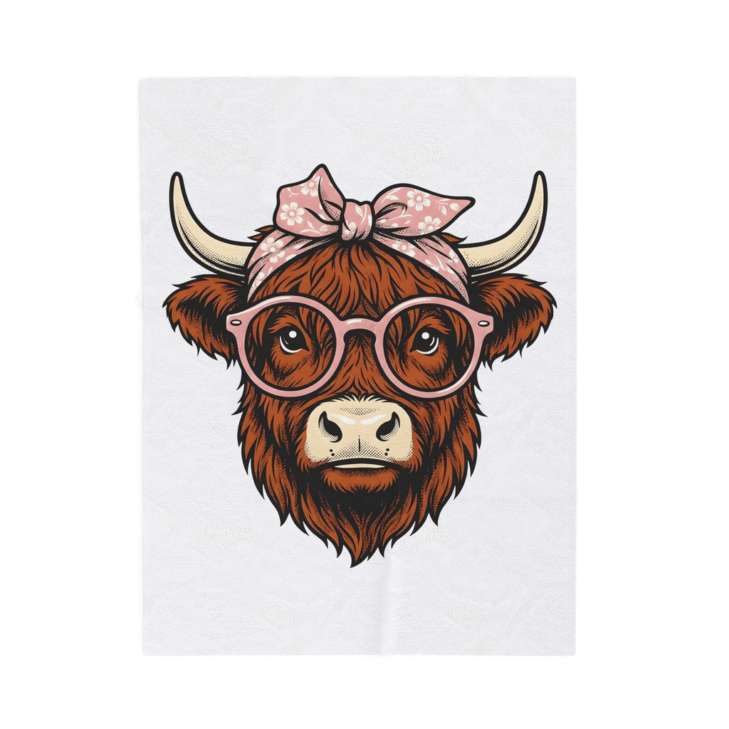 Hairy Cow Blanket Highland Cow Pet Gift Women Sketch Blanket Furry Cow Blanket Highland Cattle Fan Drawing Graphic Blanket Cartoon Shades Blanket