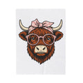 Hairy Cow Blanket Highland Cow Pet Gift Women Sketch Blanket Furry Cow Blanket Highland Cattle Fan Drawing Graphic Blanket Cartoon Shades Blanket