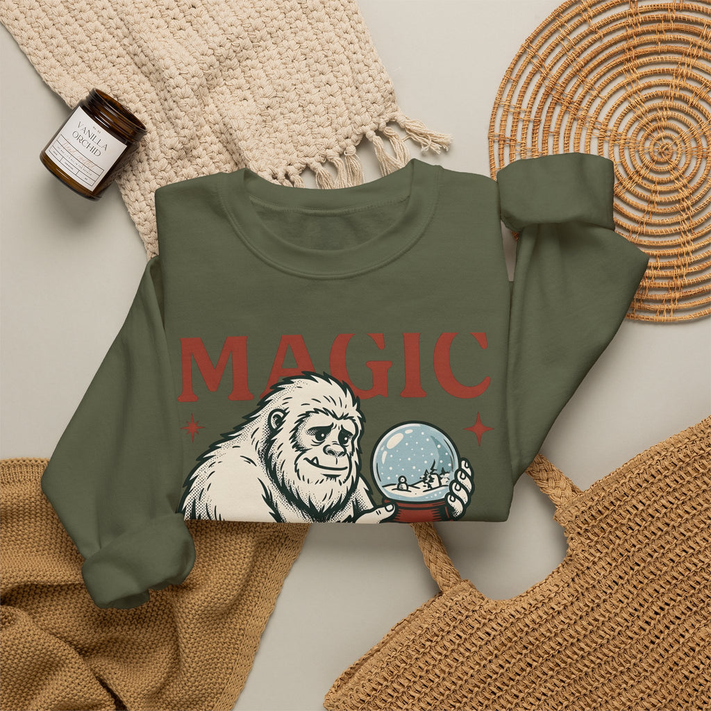 Sasquatch Penguin Sweatshirt Christmas Frost Gift Women Antique Sweatshirt Bigfoot Sweatshirt Xmas Fan Vintage Sweatshirt Frosty Graphic Throwback Snow Ball
