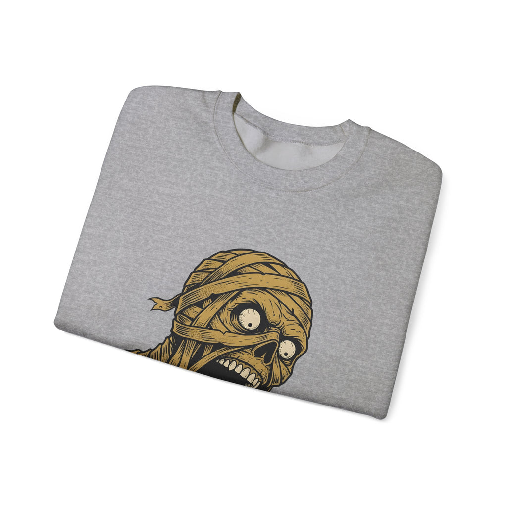 Mummy Skull Sweatshirt Halloween Ghost Gift Women Creepy Sweatshirt Skull Sweatshirt Horror Fan Spooky Sweatshirt Specter Graphic Classic Scarab Sweatshirt