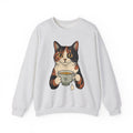 Kitten Sweatshirt Sweatshirt Cat Herbal Gift Women Sketch Sweatshirt Cat Cup Sweatshirt Cat Fan Feline Drawing Sweatshirt Herbalism Graphic Retro Tea Sweatshirt Sweatshirt