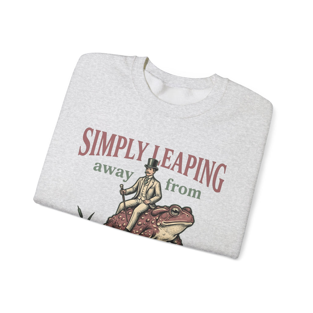 Man Riding Toad Sweatshirt Funny Animal Gift Women Vintage Sweatshirt Rider Sweatshirt Humor Fan Retro Illustration Graphic Retro Top Hat Sweatshirt