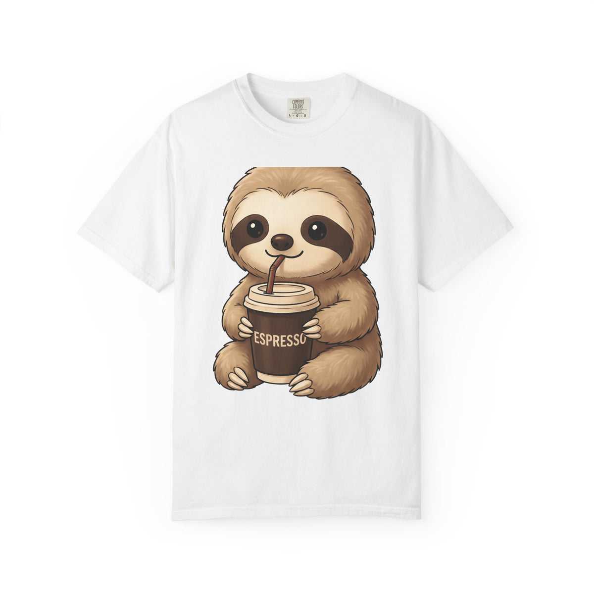 Sloth Java T-Shirt Coffee Creature Gift Women Playful T-Shirt Java T-Shirt Coffee Fan Cute T-Shirt Animal Graphic Sketch Cup T-Shirt