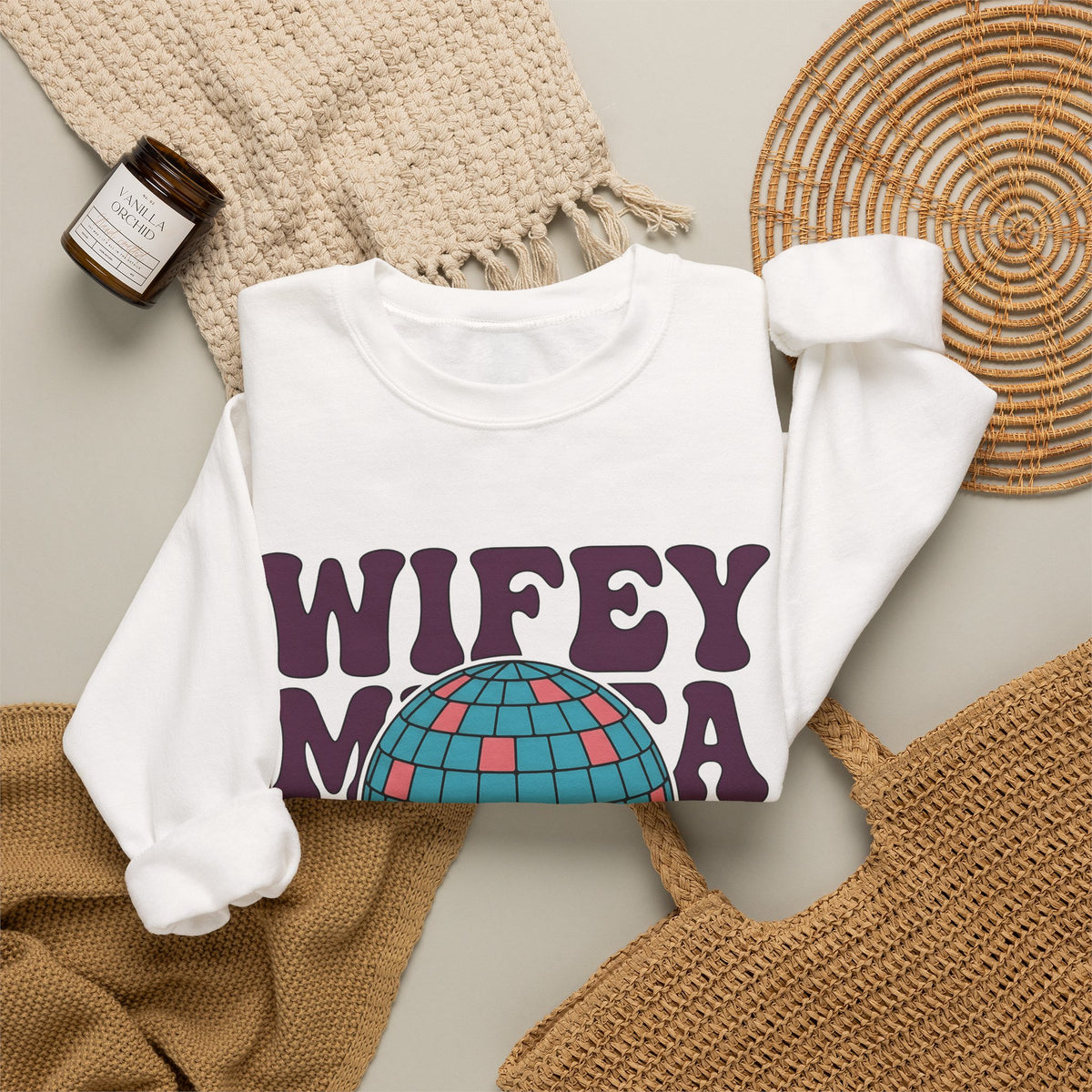 Disco Ball Sweatshirt Moms Party Gift Women Retro Sweatshirt Mirror Ball Sweatshirt Motherhood Fan Retro Style Sweatshirt Celebration Graphic Vintage Bold