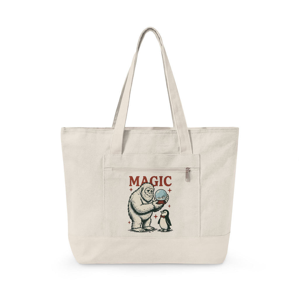 Sasquatch Penguin Tote Bag Christmas Frost Gift Women Antique Tote Bag Bigfoot Tote Bag Xmas Fan Vintage Tote Bag Frosty Graphic Throwback Snow Ball