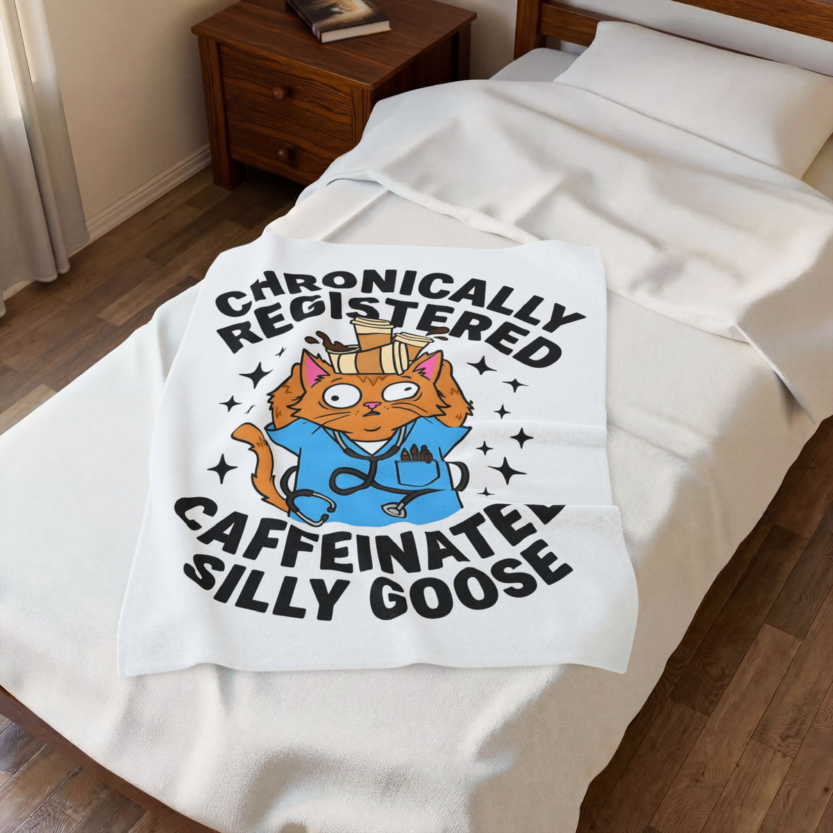 Nurse Cat Blanket Nurses Animal Gift Women Cartoon Blanket Kitty Cat Blanket Nursing Enthusiast Comic Blanket Pet Graphic Hand Drawn Coffee Cups