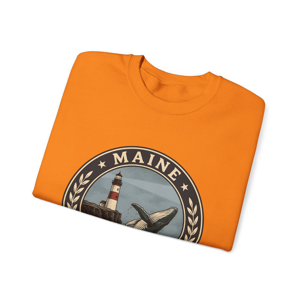 Whale Beacon Sweatshirt Maine Marine Gift Women Vintage Sweatshirt Whale Sweatshirt New England Enthusiast Distressed Sweatshirt Nautical Graphic Retro Sea