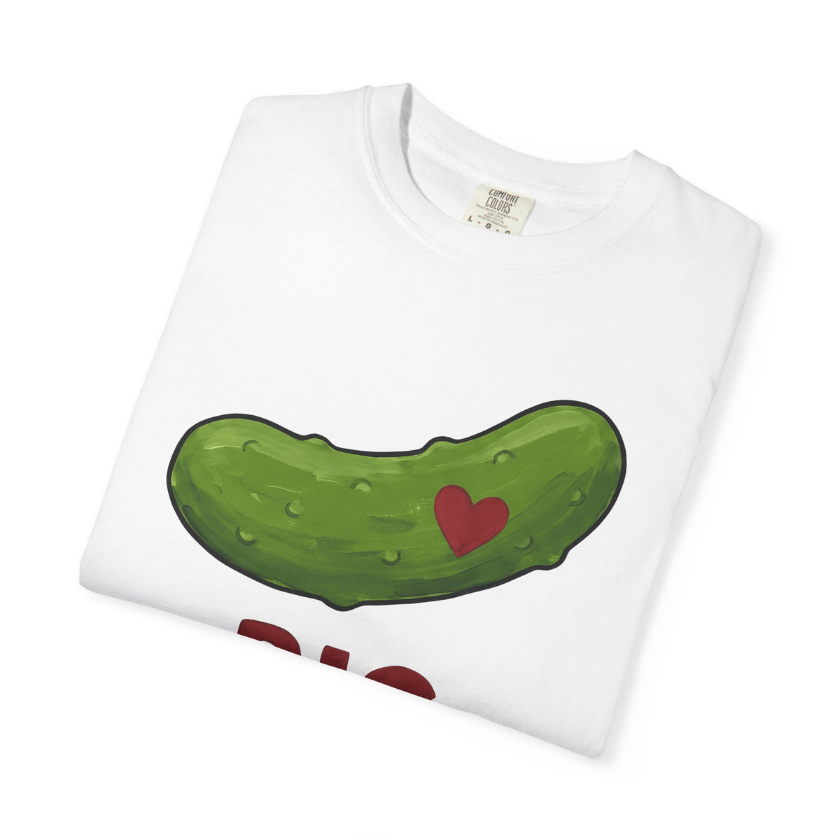 Pickle Illustration T-Shirt Funny Gastronomy Gift Women Doodle T-Shirt Dill T-Shirt Humor Fan Cartoon T-Shirt Food Graphic Outline Heart Shape