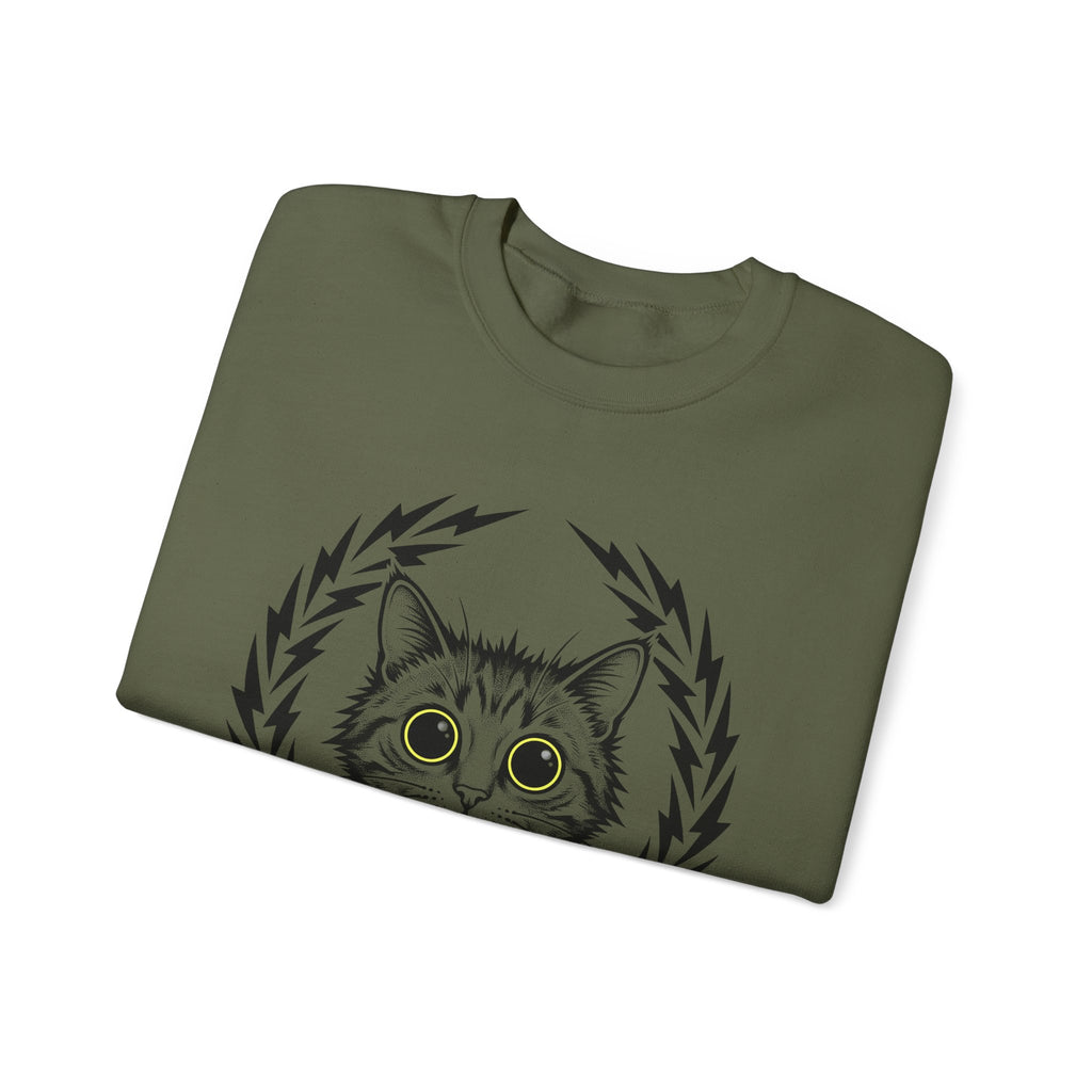 Striped Cat Cat Comedy Gift Modern Tabby Cat Feline Fan Retro Electric Sweatshirt