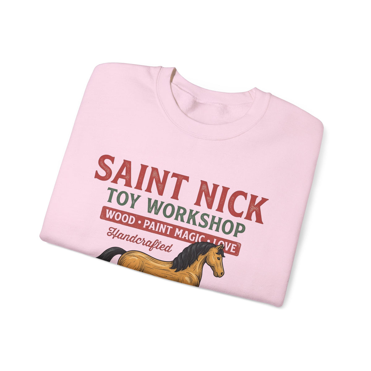 Rocking Horse Sweatshirt Christmas Dolls Gift Women Retro Sweatshirt Hobby Horse T-Sh