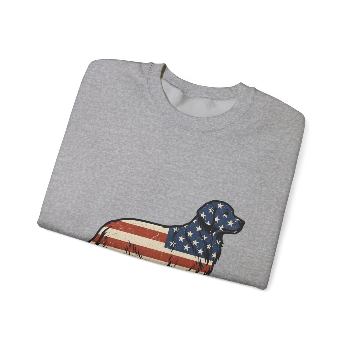 Golden Retriever Sweatshirt 4th Of July Pets Gift Women Retro Sweatshirt Dog Sweatshirt Independence Day Fan Vintage Sweatshirt Animal Graphic Sketch Usa Flag