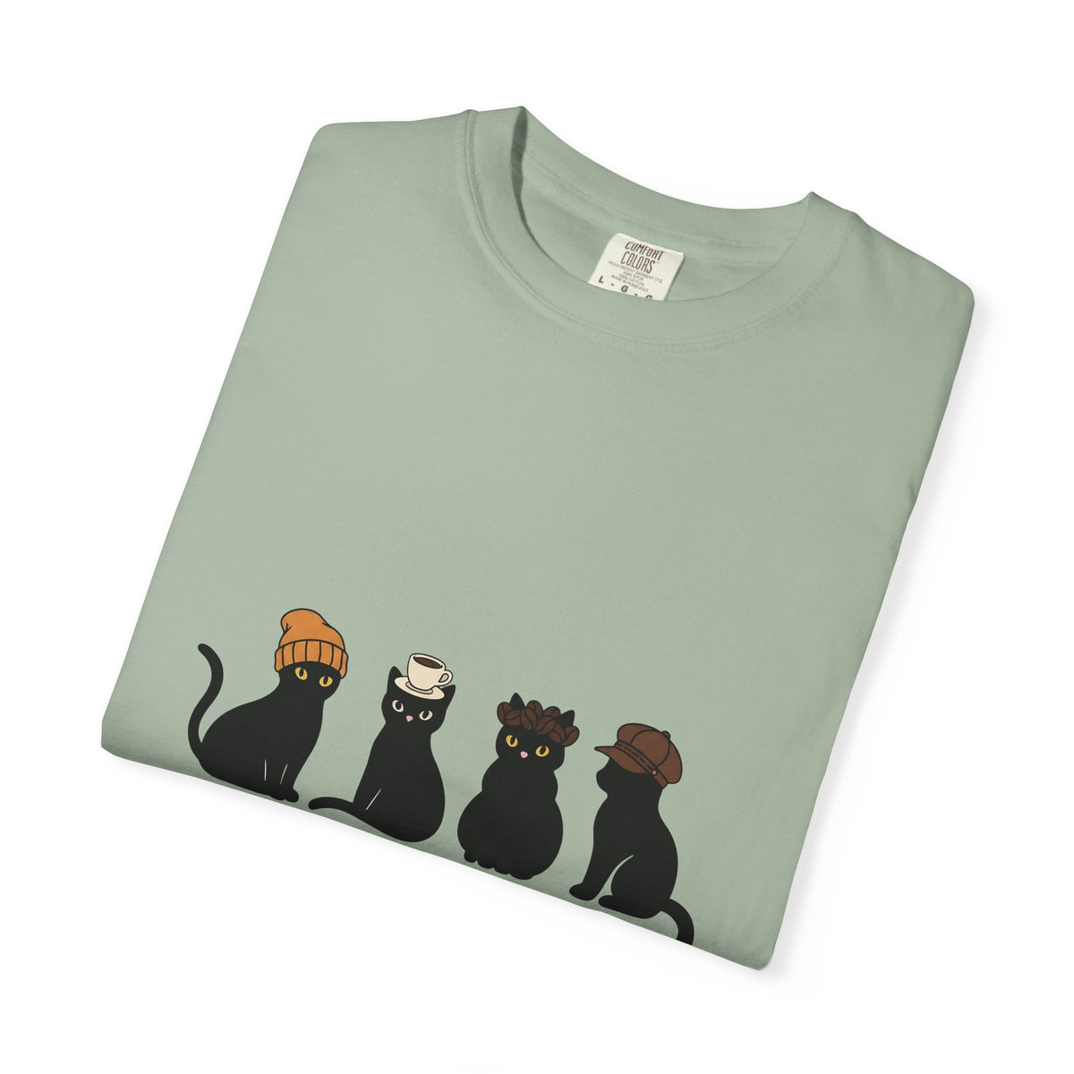 Black Cat T-Shirt Cat Cafe Gift Women Kawaii T-Shirt Kitty T-Shirt Cat Fan Feline T-Shirt Coffee Graphic Minimal Simple Hat T-Shirt