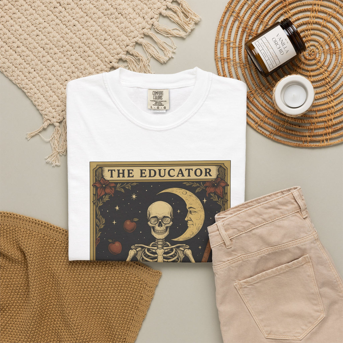 Skull Instructor T-Shirt Teacher Dark Gift Women Retro T-Shirt Skeleton T-Shirt Educator Enthusiast Vintage T-Shirt Gothic