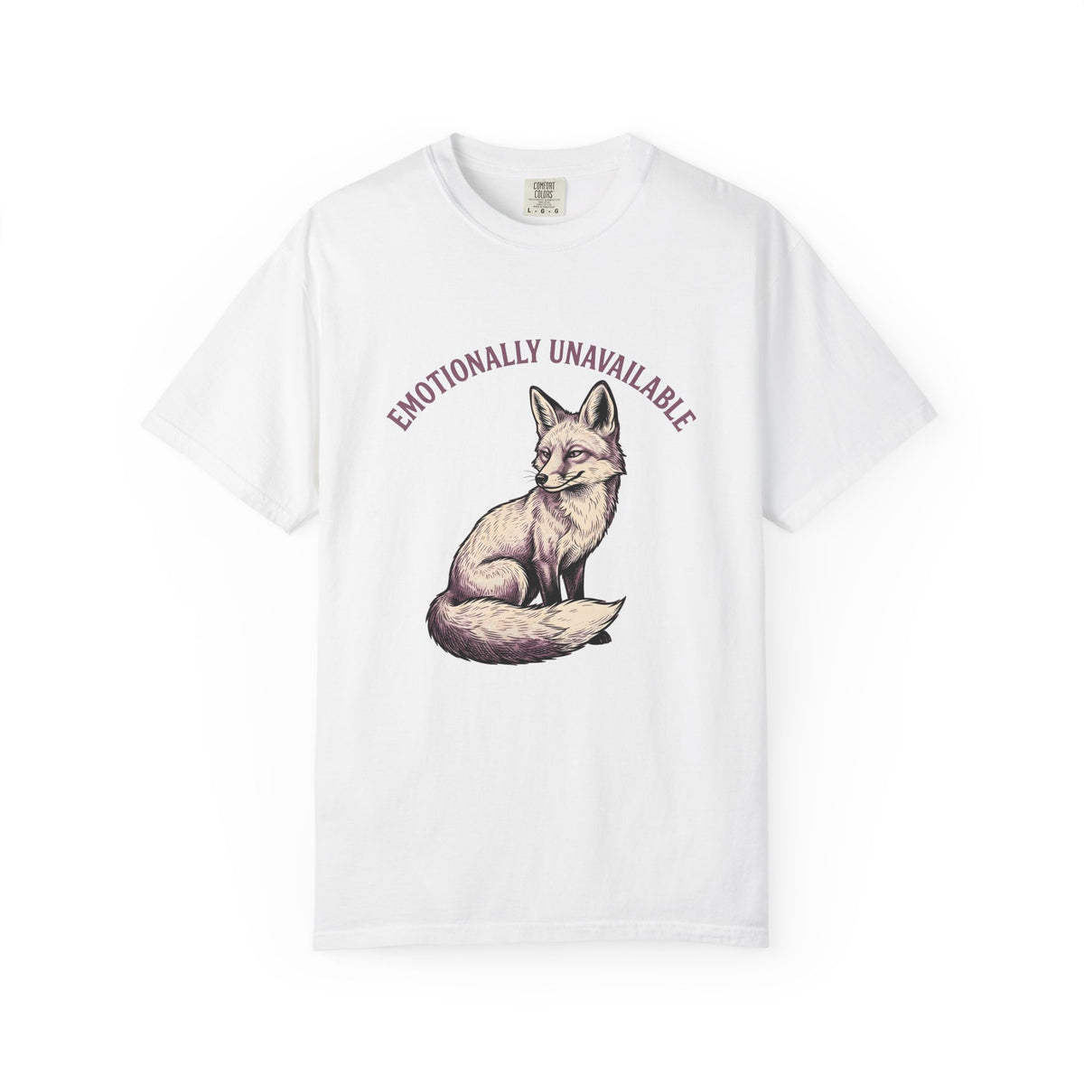 Fox Funny Animal Gift Hand Drawn Fox Humor Fan Illustrated Wildlife Vintage Arched Text T-Shirt