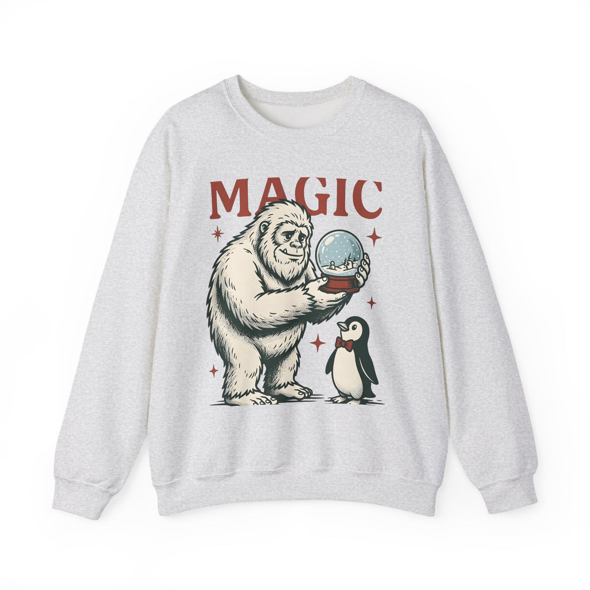 Sasquatch Penguin Sweatshirt Christmas Frost Gift Women Antique Sweatshirt Bigfoot Sweatshirt Xmas Fan Vintage Sweatshirt Frosty Graphic Throwback Snow Ball