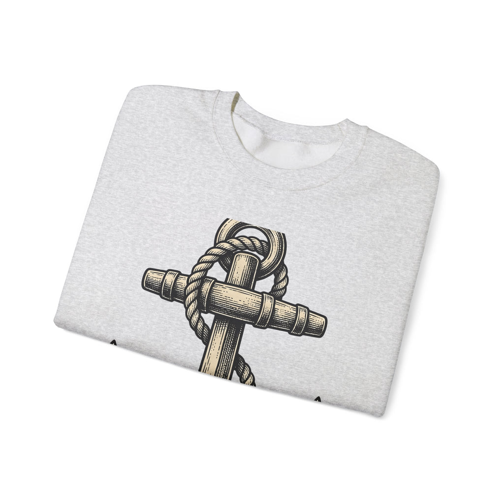 Anchor Line Nautical Beach Gift Old School Rope Sailor Fan Mooring Outline Seaside Sweatshirt