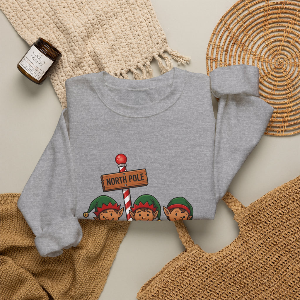 Holiday Elves Sweatshirt Christmas Relatives Gift Women Comic Sweatshirt Elf Sweatshirt Christmas Fan Cartoon Sweatshirt Family Graphic Retro Polar Sign Sweatshirt