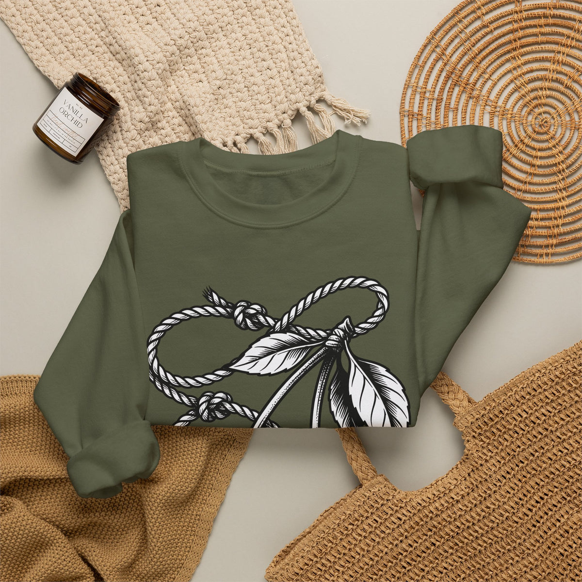 Cherry Vine Sweatshirt Cowgirl Ranch Gift Women Retro Sweatshirt Grapevine Sweatshirt Rodeo Fan Vintage Sweatshirt Farmhouse Graphic Sketch Foliage Sweatshirt