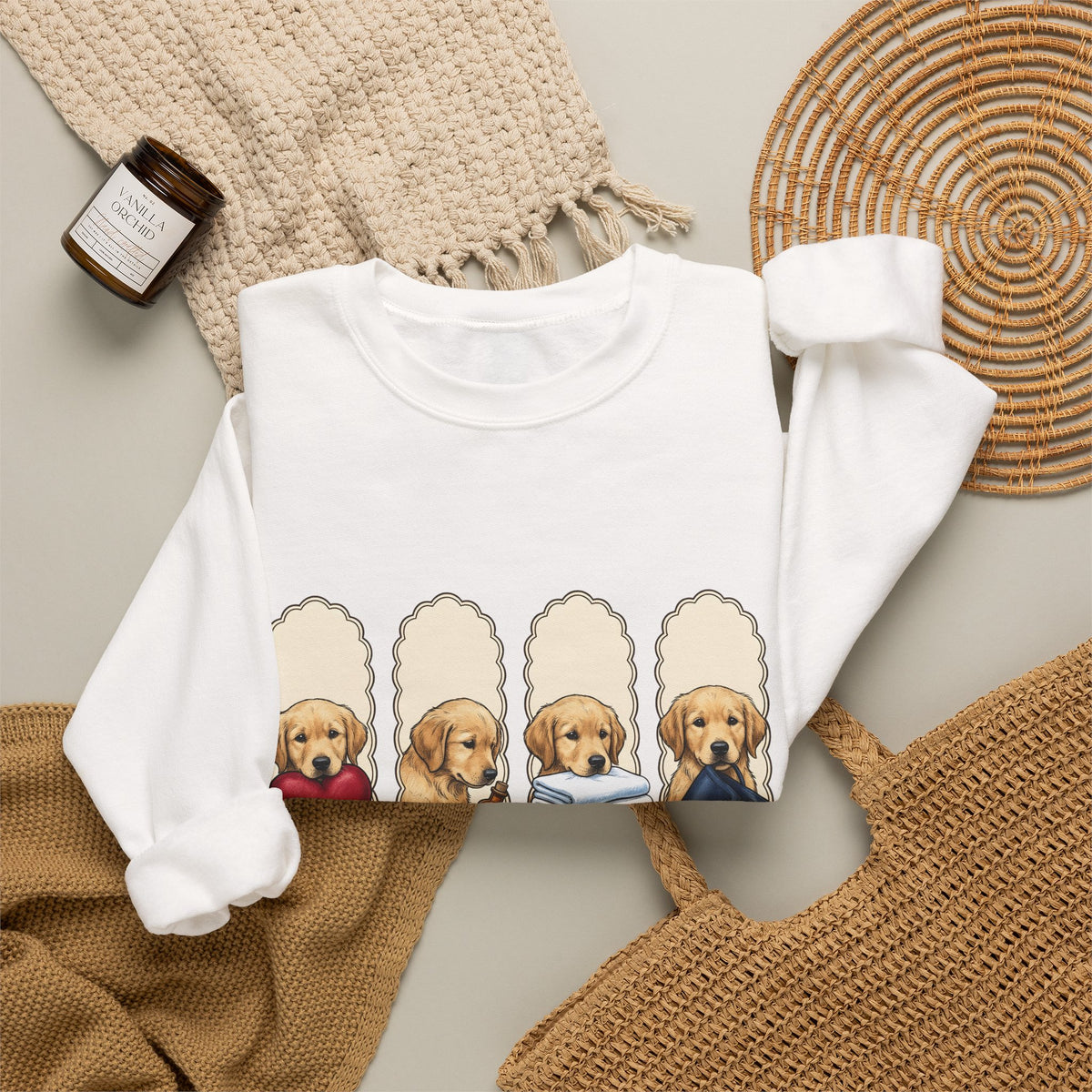 Golden Dog Puppy Nurse Pet Gift Puppy Healthcare Enthusiast Doggo Animal Minimalist Sweatshirt