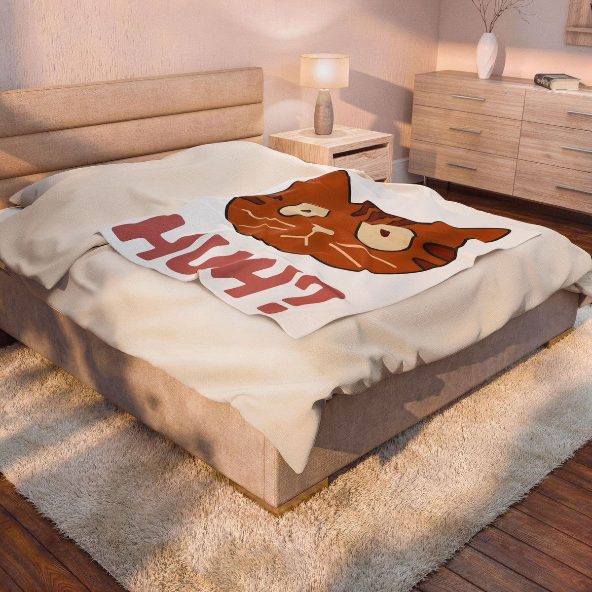 Cat Face Blanket Cat Humor Gift Women Cartoon Blanket Kitten Blanket Cat Fan Toon Blanket Funny Graphic Minimalist Wide Eyes Blanket