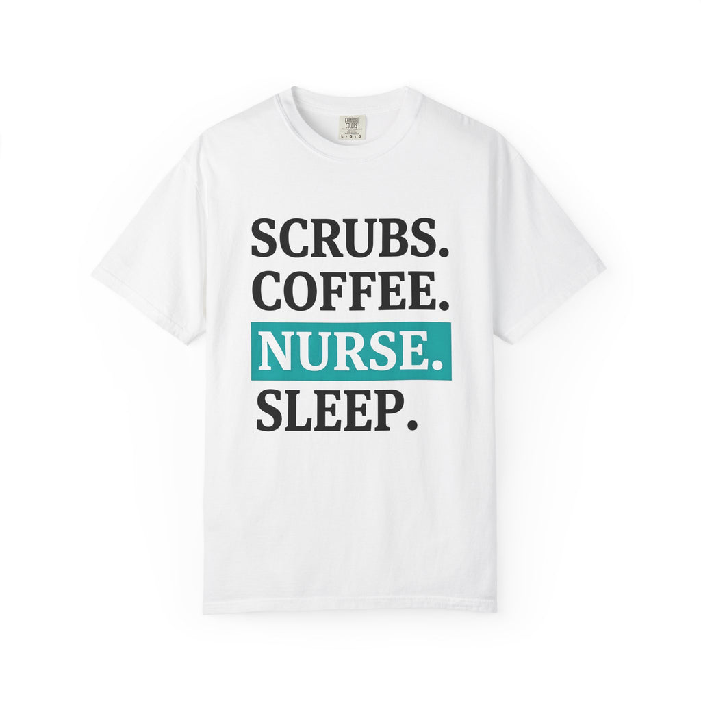 Coffee Cup T-Shirt Nurse Humor Gift Women Modern T-Shirt T-Shirt T-Shirt Rn Fan Contemporary T-Shirt Funny Graphic Minimalist Teal Highlight T-Shirt