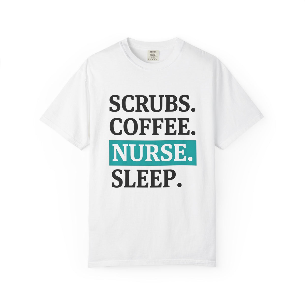 Coffee Cup T-Shirt Nurse Humor Gift Women Modern T-Shirt T-Shirt T-Shirt Rn Fan Contemporary T-Shirt Funny Graphic Minimalist Teal Highlight T-Shirt