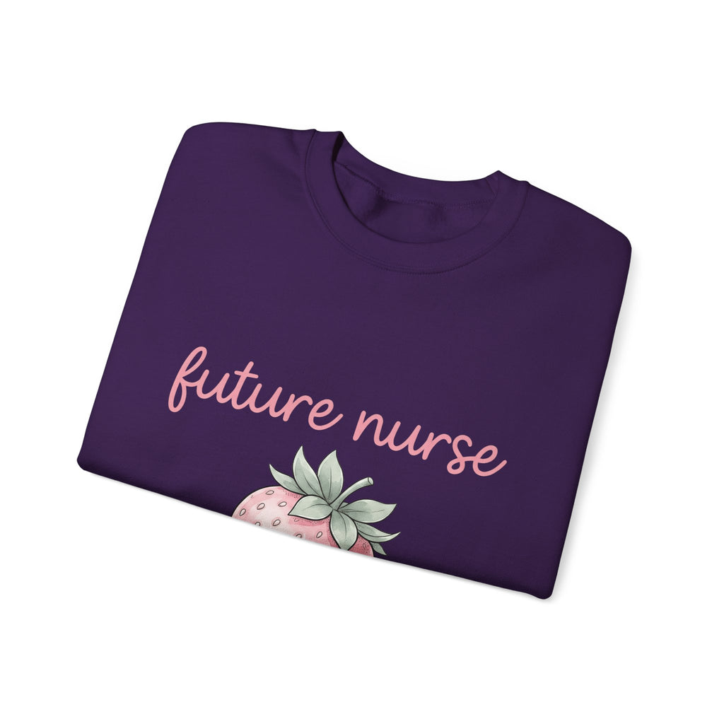Strawberry Nurse Graduation Gift Pastel Fruit Healthcare Enthusiast Soft Graduate Sweatshirt