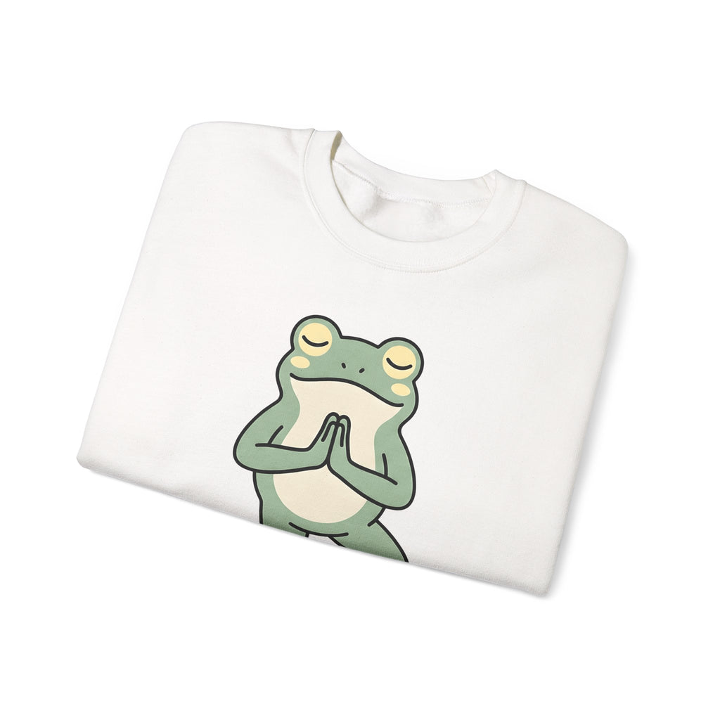 Yoga Frog Sweatshirt Yoga Nature Gift Women Sketch Sweatshirt Toad Sweatshirt Yoga Enthusiast Drawing Illustration Wildlife Graphic Clean Standing Pose