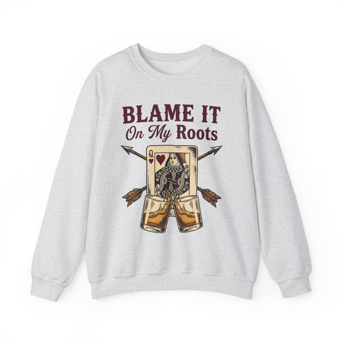 Playing Queen Sweatshirt Cowgirl Western Gift Women Hand Drawn Sweatshirt Queen Sweatshirt Rodeo Fan Illustrated Sweatshirt Country Graphic Folk Liquor Glass