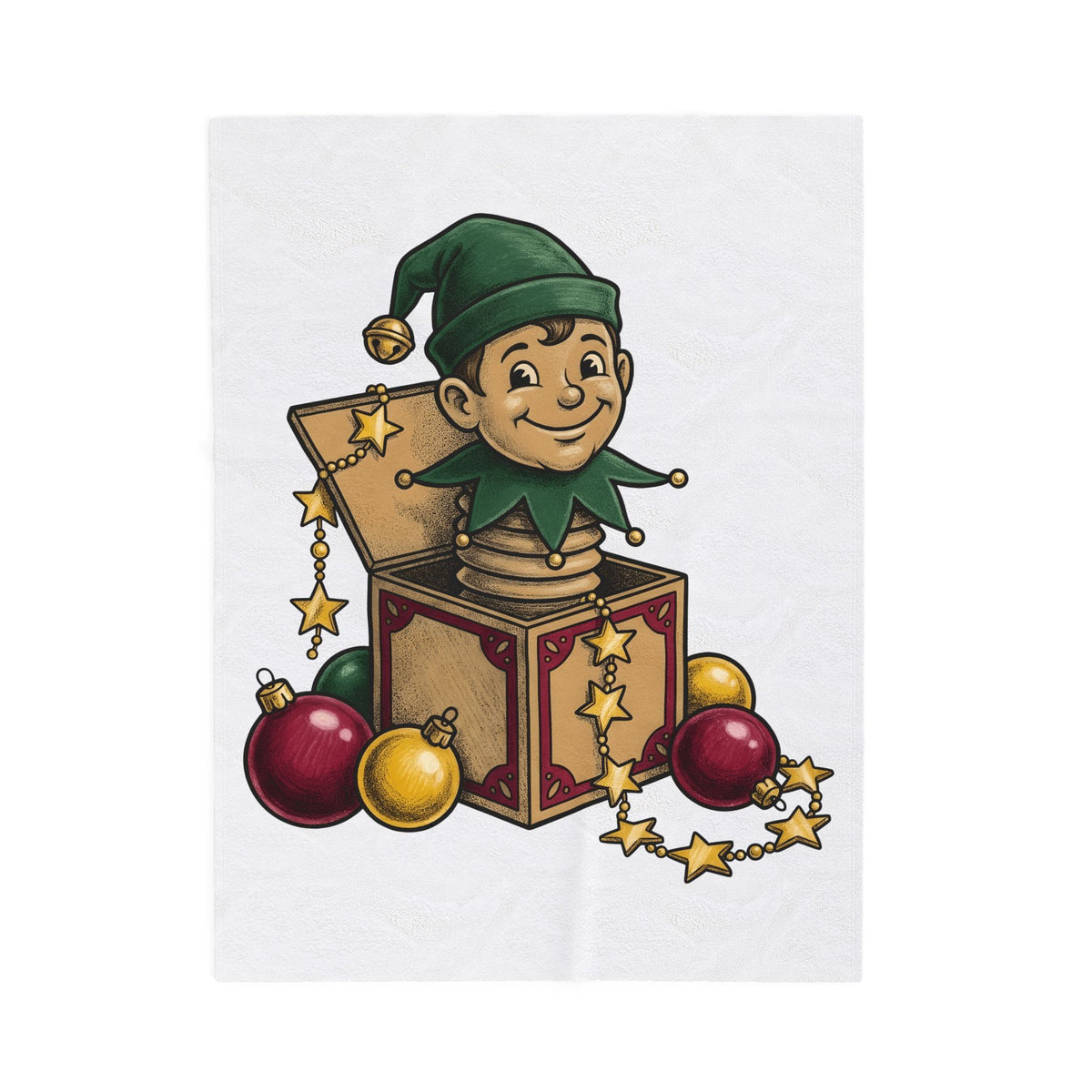 Elf Jack In The Box Christmas Holiday Gift Vintage Jack In The Box Christmas Blanket