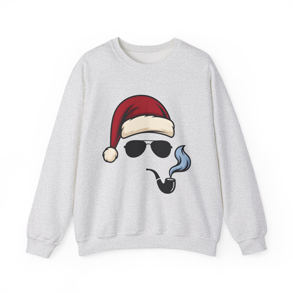 Santa Hat Sunglasses Christmas Humor Gift Cartoon Cool Shades Xmas Fan Funny Retro Smoking Sweatshirt