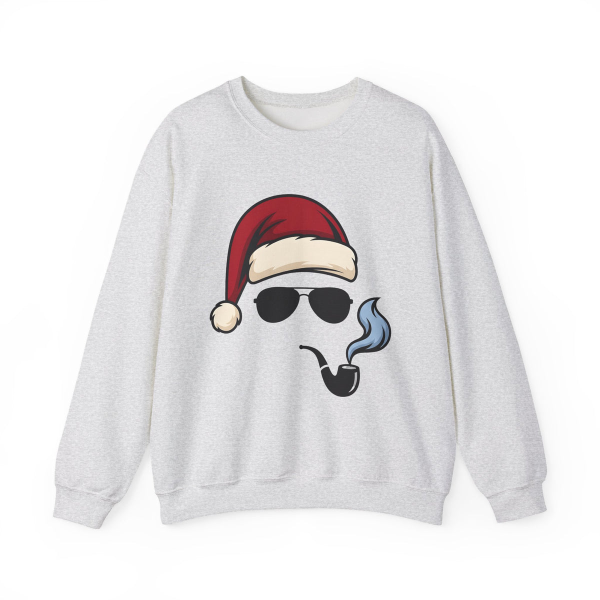 Santa Hat Sunglasses Christmas Humor Gift Cartoon Cool Shades Xmas Fan Funny Retro Smoking Sweatshirt
